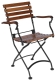 19th Century Reproduction French Bistro Cafe Teak Folding Arm Chair
