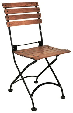 19th Century Reproduction French Bistro Cafe Chestnut Folding Side Chair