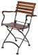 19th Century Reproduction French Bistro Cafe Folding Chestnut Arm Chair