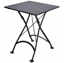 French Bistro Small Black Square Steel Outdoor Folding Table