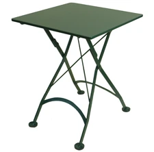 French Bistro Small Green Square Steel Outdoor Folding Table