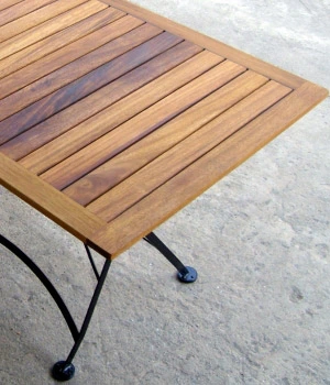 French Bistro Square Folding Table Detail