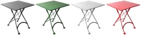 French Bistro Square Steel Outdoor Folding Tables In Colors