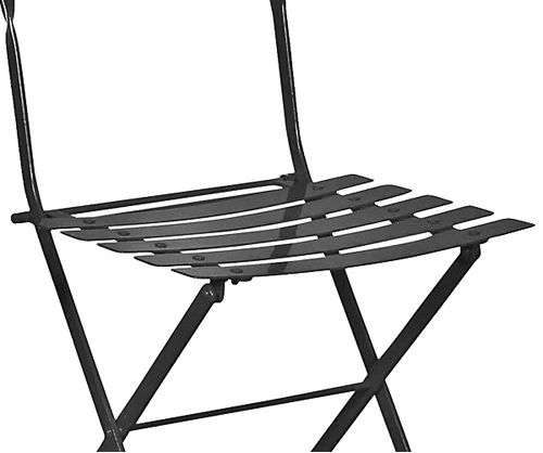 French Garden Steel Folding Chair Seat Detail