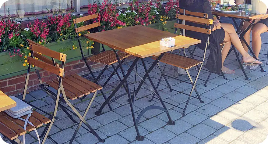 19th Century Reproduction French Garden Bistro Folding Chairs Installation