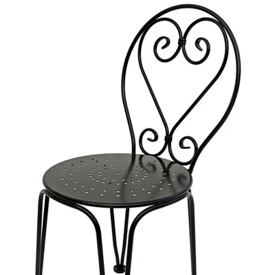 French Style Ornate Wrought Iron Ice Cream Chair Side Detail