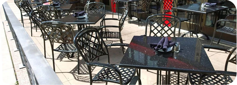 Granite Restaurant Tables Outdoor Installation