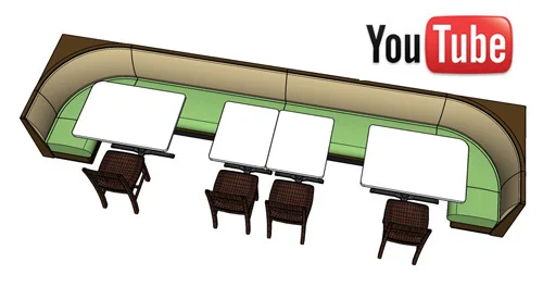 Half Circle Booths - Bench Combination YouTube Video Button