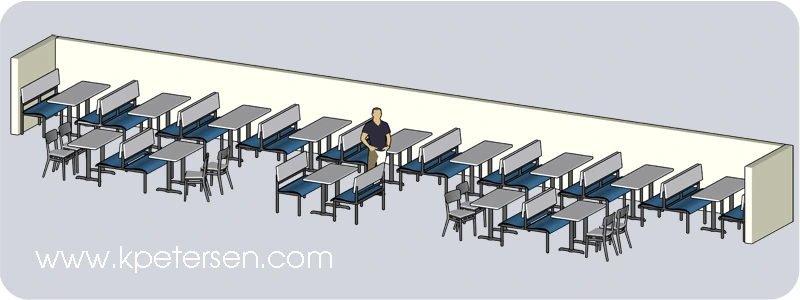 Horizon Laminated Plastic Restaurant Booth Seating Installation Drawing