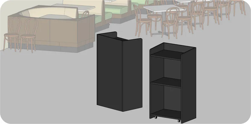 Hostess Station Cabinet Drawing