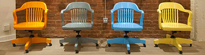 Oak Jury Swivel Armchairs Solid Colors