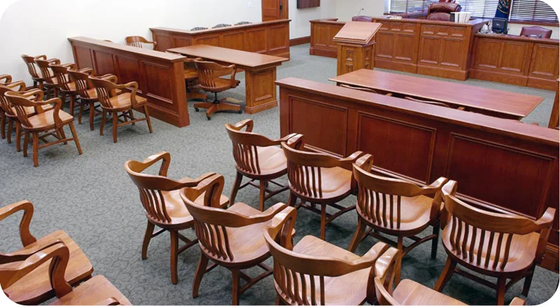 Oak Jury Chairs Courtroom Installation