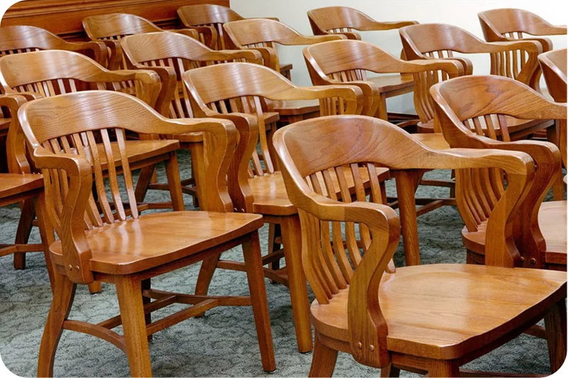 Free Standing Oak Jury Chairs