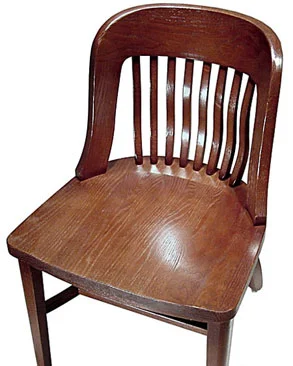 Oak Jury Side Chair Front View Detail