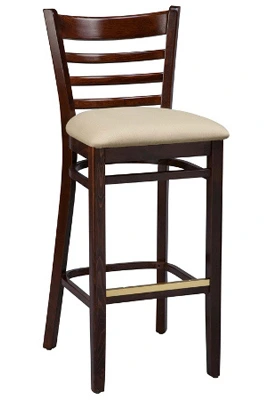 Ladderback Bar Stool Upholstered Seat