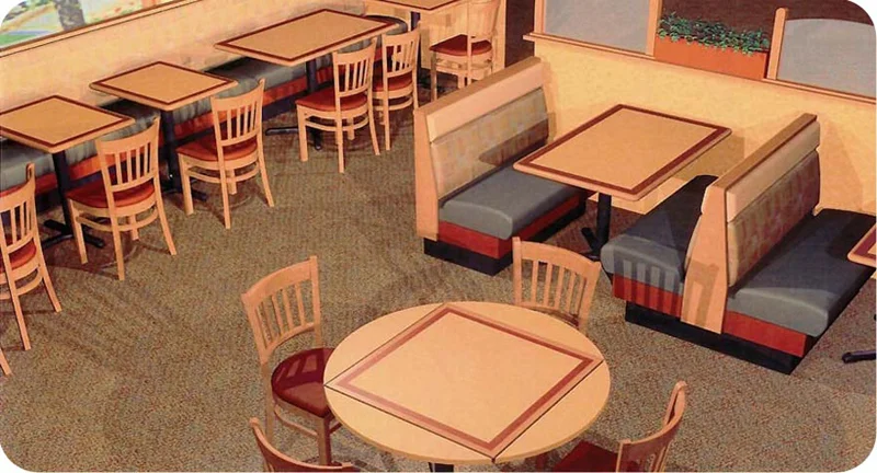 Laminated Plastic Restaurant Tables Installation Drawing