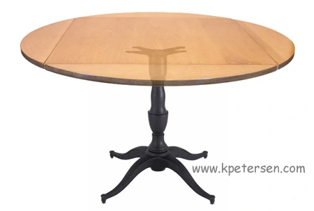 Georgian - Queen Anne Style Large Cast Iron Table Base With Dropleaf Restaurant Table Top Open