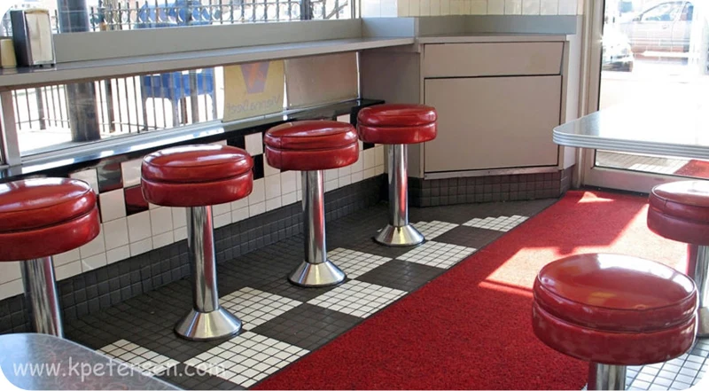 Upholstered Seat Lunch Counter Stools Installation