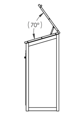 Outdoor Maitre-D-Stand Open Side View Drawing