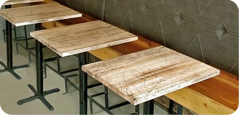 Solid Maple Butcherblock
            Restaurant Booth Tables Installation