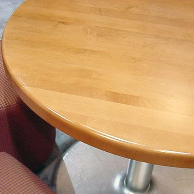 Maple Plank Restaurant Table D5 Rounded Edge Detail