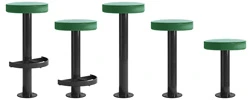 Metropolitan Style Bolt Down Counter Stools With Upholstered Seats