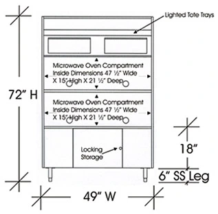 Drawing Microwave Cabinet For Four Microwave Ovens 72 Inches X 49 Inches