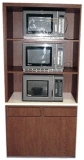 Microwave Cabinet Custom With Waste Receptacles