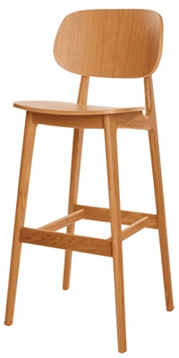 Modern All Wood Barstool Front View