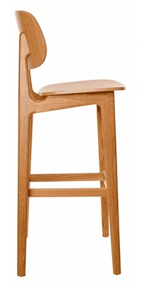 Modern All Wood Barstool Side View