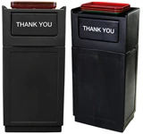 Budget Indoor & Outdoor Molded Plastic Waste Receptacle With Tray Return Top
