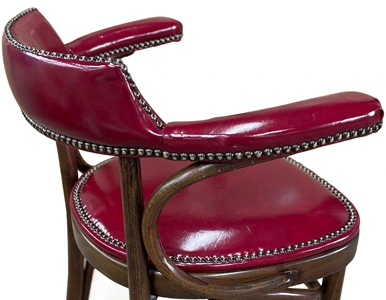 Custom Upholstered New York Cafe Bentwood Armchair Rear View Detail