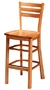 Oak Rail Ladder Back Barstool Wood Seat