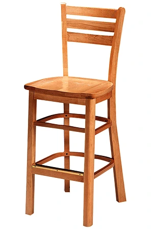 Oak Rail Ladder Back Barstool Wood Seat