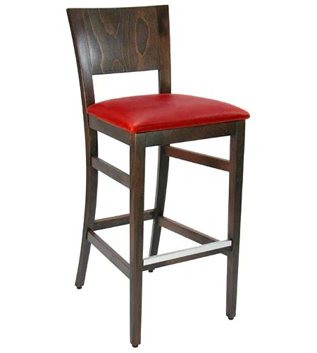 Contemporary Wood Bar Stool with Optional Uphostered Seat