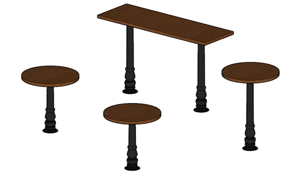 Victorian Antique Reproduction Cast Iron Bolt Down Table Bases Install Drawing