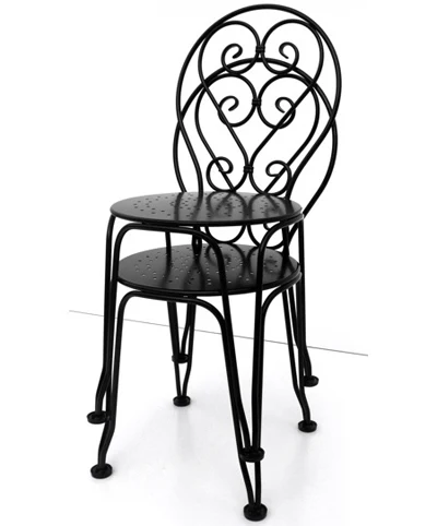 French Wrought Iron Ice Cream Chairs Stacked