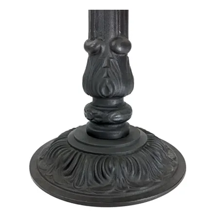 Victorian Style Small Round Cast Iron Antique Reproduction Table Base Matte Finish Detail