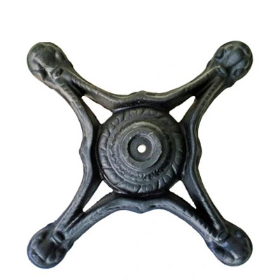 Ornate Cast Iron Crossfoot Dining Table Base Bottom Detail