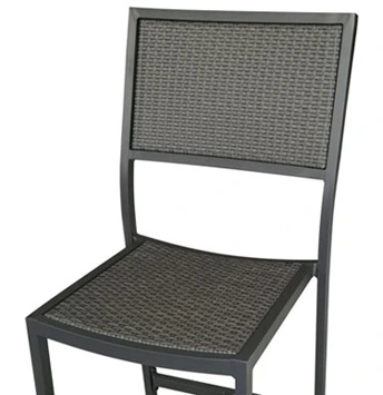 Outdoor Aluminum Bar Stool With Woven Seat And Back Detail