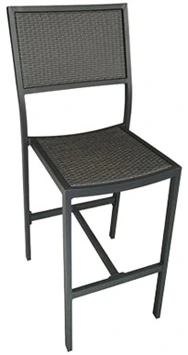 Outdoor Aluminum Bar Stool With Woven Seat And Back