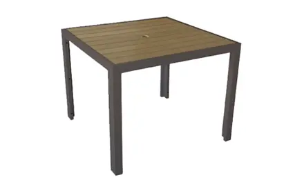 Outdoor Aluminum Faux Wood Table 30 X 30