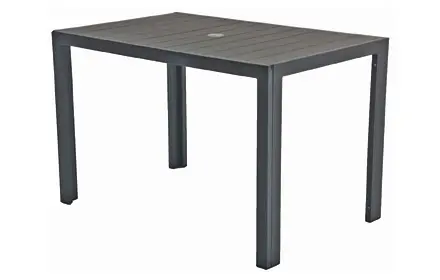 Outdoor Aluminum Faux Wood Table 30 X 53