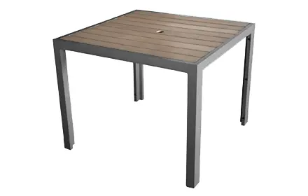 Outdoor Aluminum Faux Wood Table 37 X 37