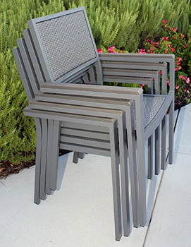 Outdoor Aluminum Stacking Arm Chairs