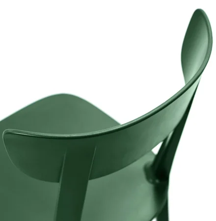 Outdoor Polypropylene Restaurant Chair Green Rear View Detail