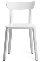 Outdoor Polypropylene Restaurant Chair White Front View