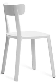 Outdoor Polypropylene Restaurant Chair White Rear - Side View