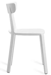 Outdoor Polypropylene Restaurant Chair White Side View