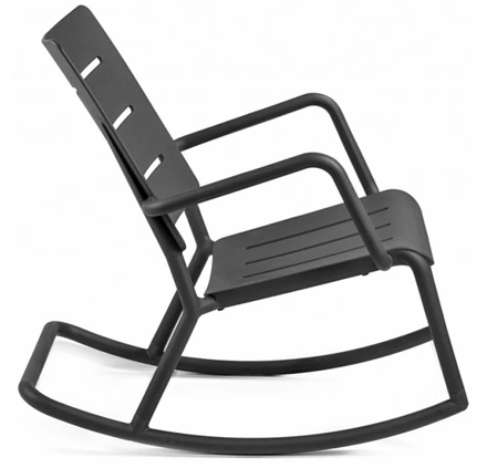Outdoor Polypropylene Rocking Chair Ottoman Side View